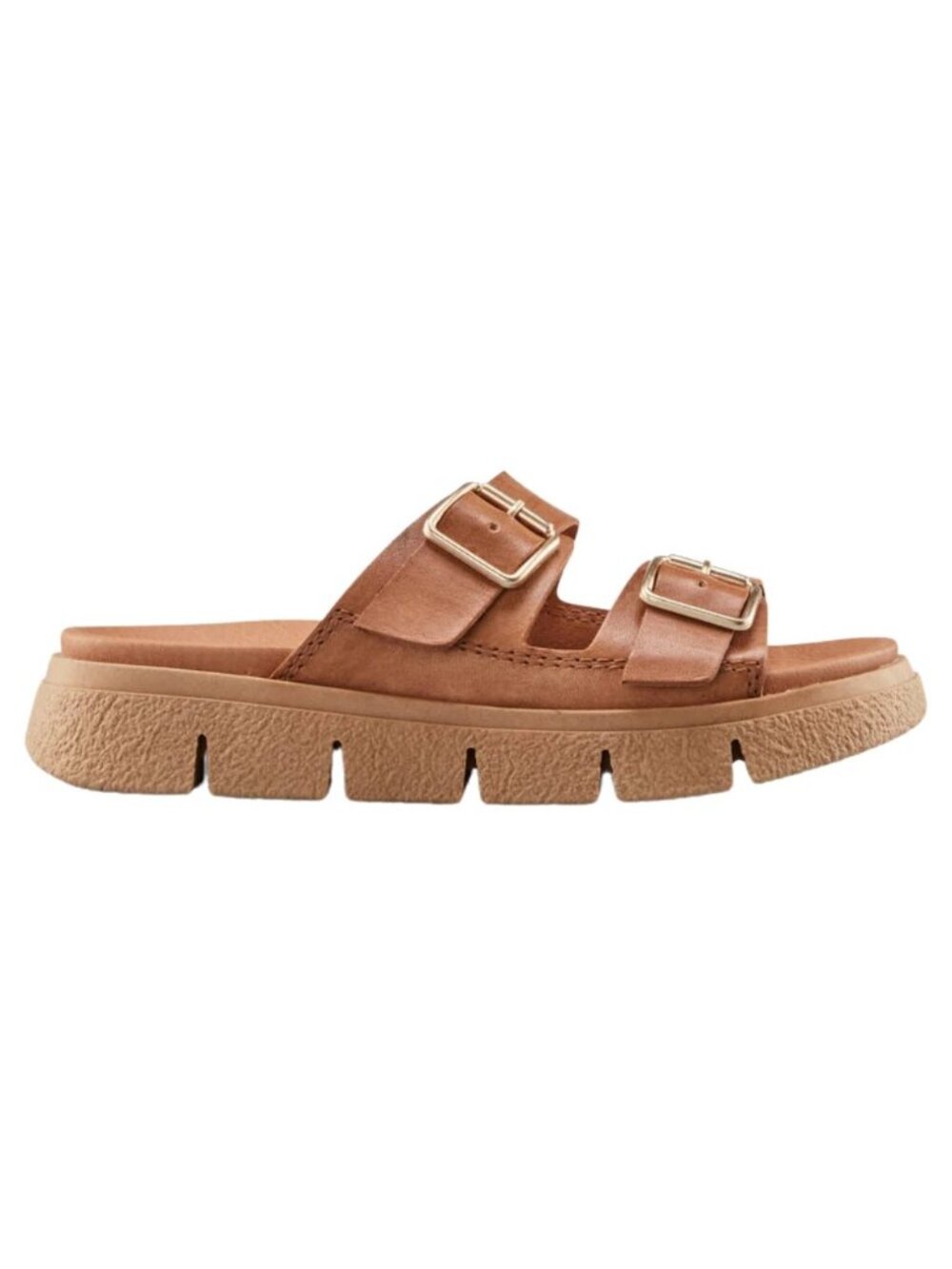 Cougar Womens Luxmotion Piera Tan Leather Double-Buckle Sandals Size 8.5 - Picture 2 of 7